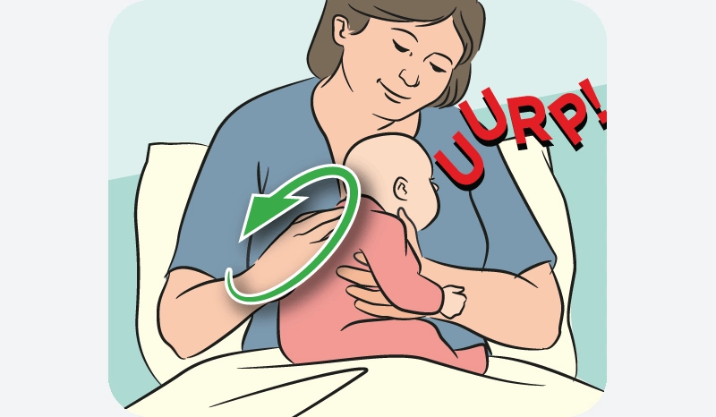 گرفتن آروغ نوزاد با روش نشاندن بر روی زانو گرفتن آروغ نوزاد با روش نشاندن بر روی زانو