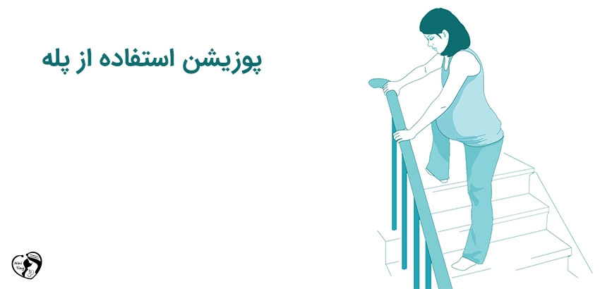 labor standing and walking position پوزیشن زایمان استفاده از پله