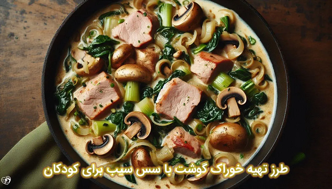 خوراک گوشت با سس سیب برای کودکان طرز تهیه خوراک گوشت با سس سیب برای کودکان