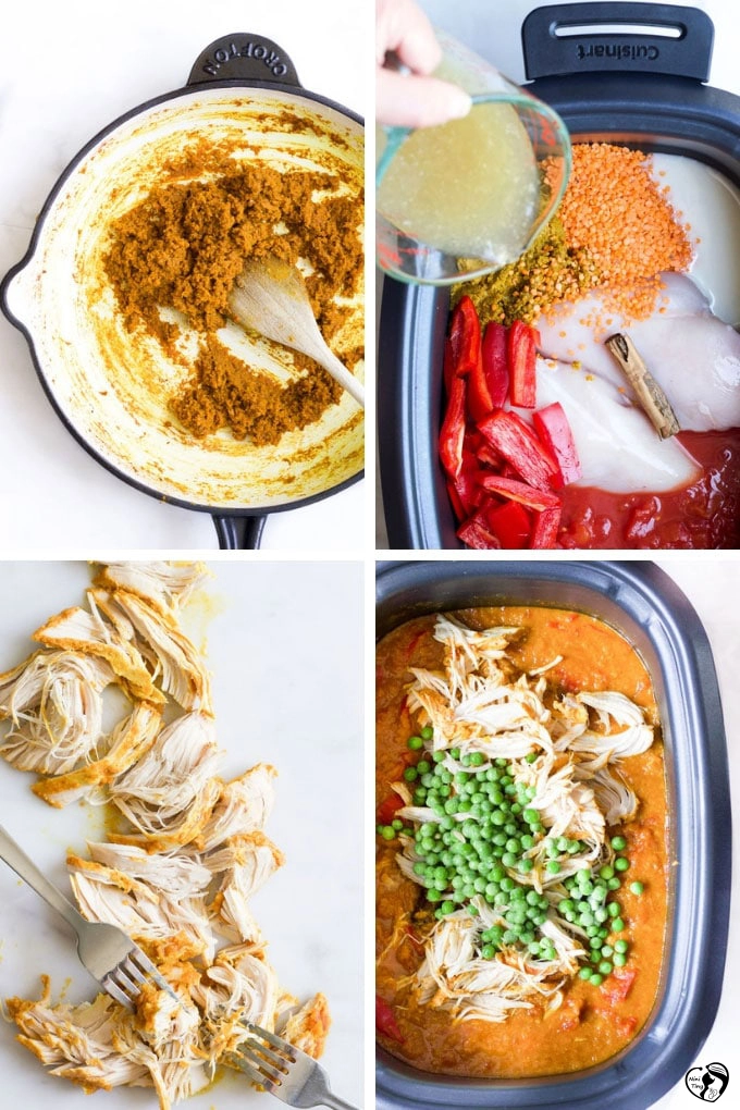 خورشت مرغ در آرام پز برای کودکان