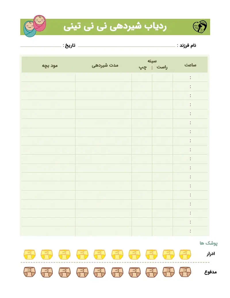 breastfeeding tracker ردیاب شیردهی نی نی تینی
