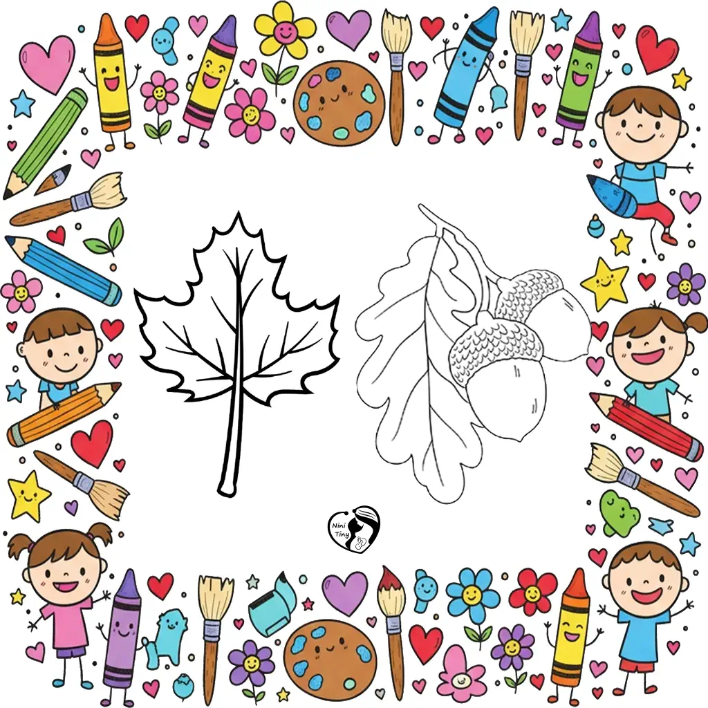 Fall Leaves Coloring Pages رنگ آمیزی برگ های پاییزی