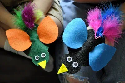 bird finger puppets 8 عروسک های انگشتی پرنده ای