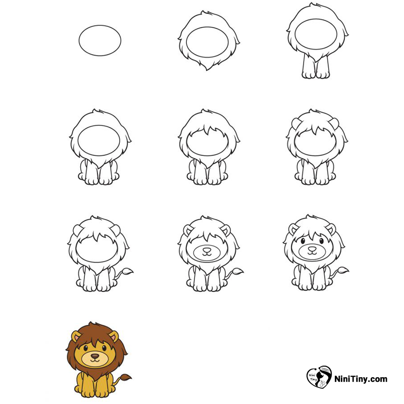 آموزش نقاشی شیر جنگل تصور اول آموزش نقاشی شیر جنگل تصور اول