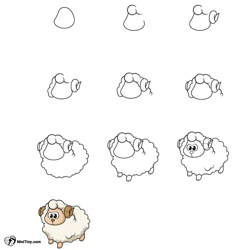 آموزش نقاشی گوسفند بامزه تصویر اولیه compressed آموزش نقاشی گوسفند بامزه تصویر اولیه compressed
