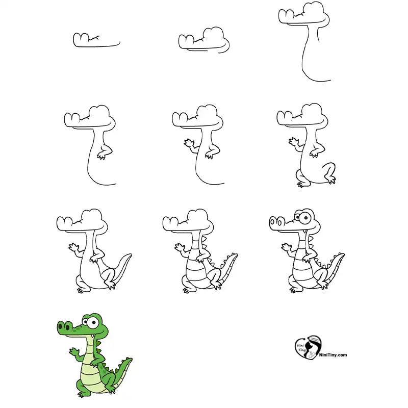 آموزش نقاشی تمساح برای کودکانن compressed آموزش نقاشی تمساح برای کودکانن compressed