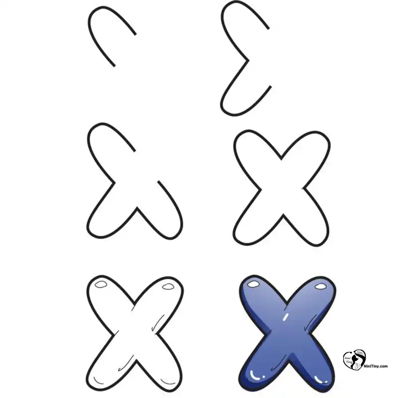 آموزش نقاشی حرف X حبابیی compressed آموزش نقاشی حرف X حبابیی compressed