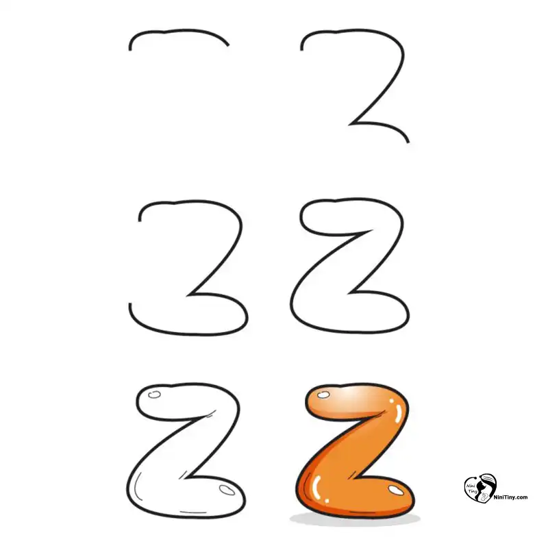 آموزش نقاشی حروف بادکنکی Zی compressed آموزش نقاشی حروف بادکنکی Zی compressed