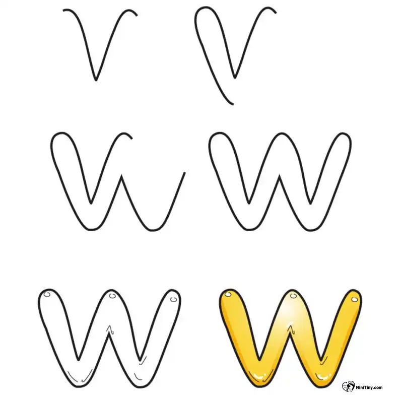 آموزش نقاشی نحوه کشیدن حرف حبابیW compressed آموزش نقاشی نحوه کشیدن حرف حبابیW compressed