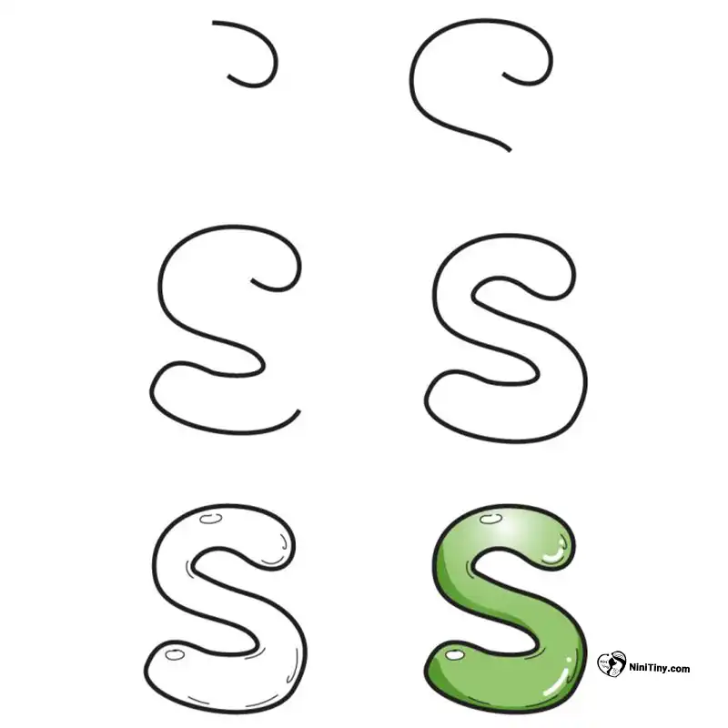 آموزش نقاشی کشیدن حرف حبابی Ss compressed آموزش نقاشی کشیدن حرف حبابی Ss compressed