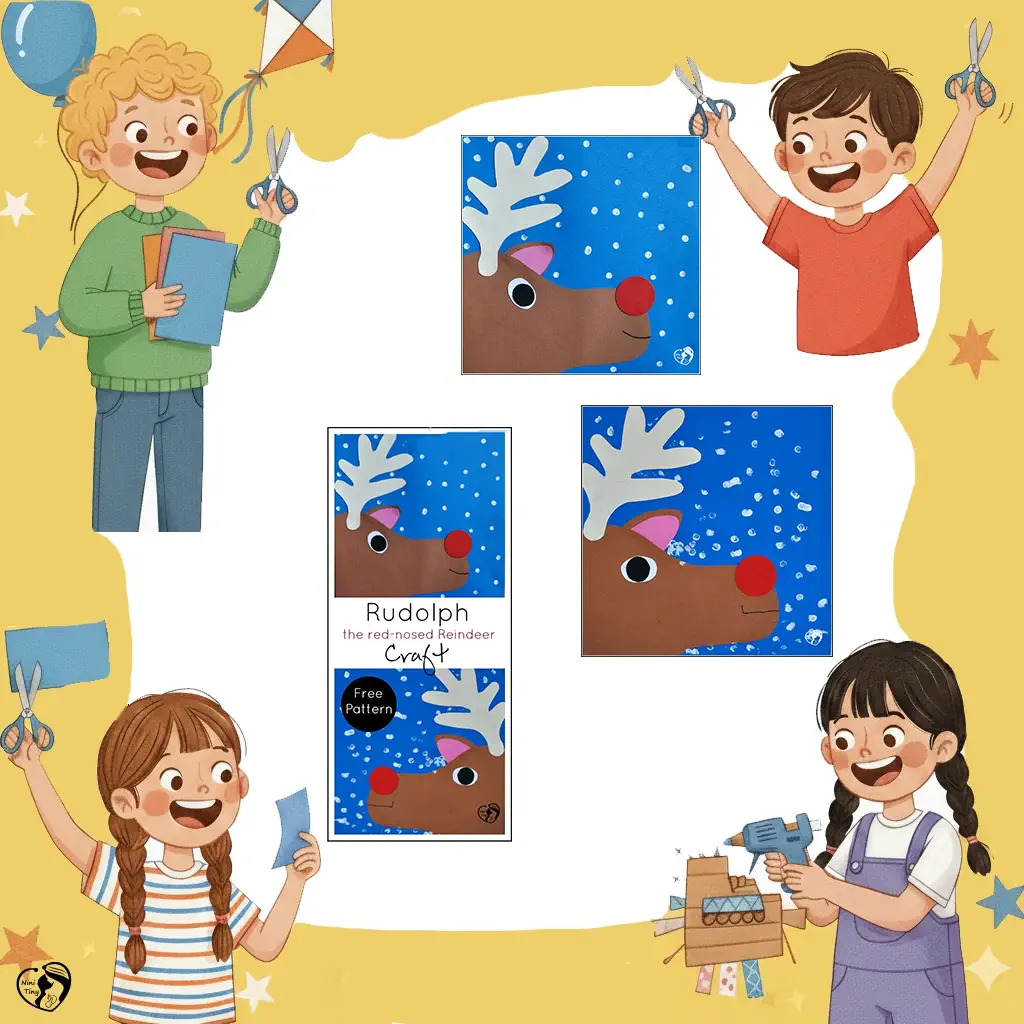 کاردستی 24 کاردستی کاغذی رودولف برای کودکان