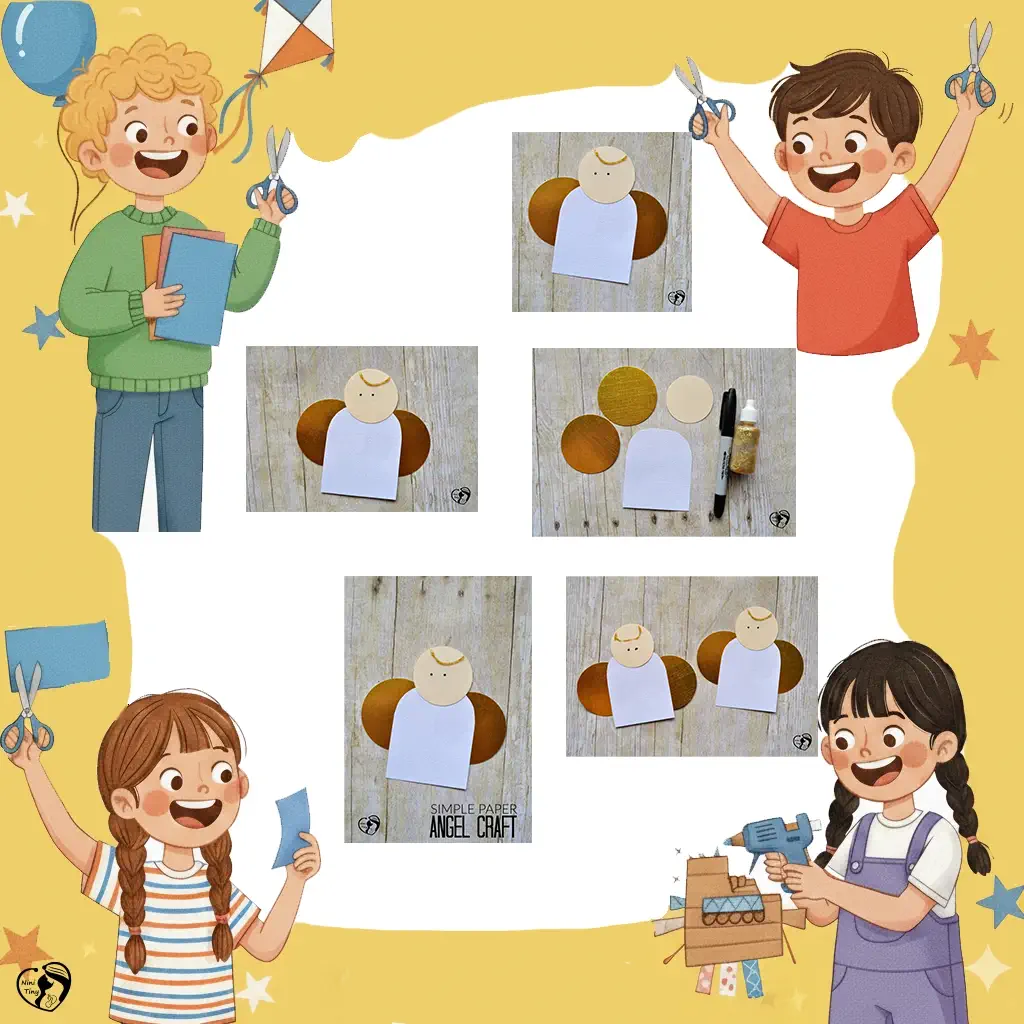 کاردستی 26 کاردستی ساده فرشته کاغذی