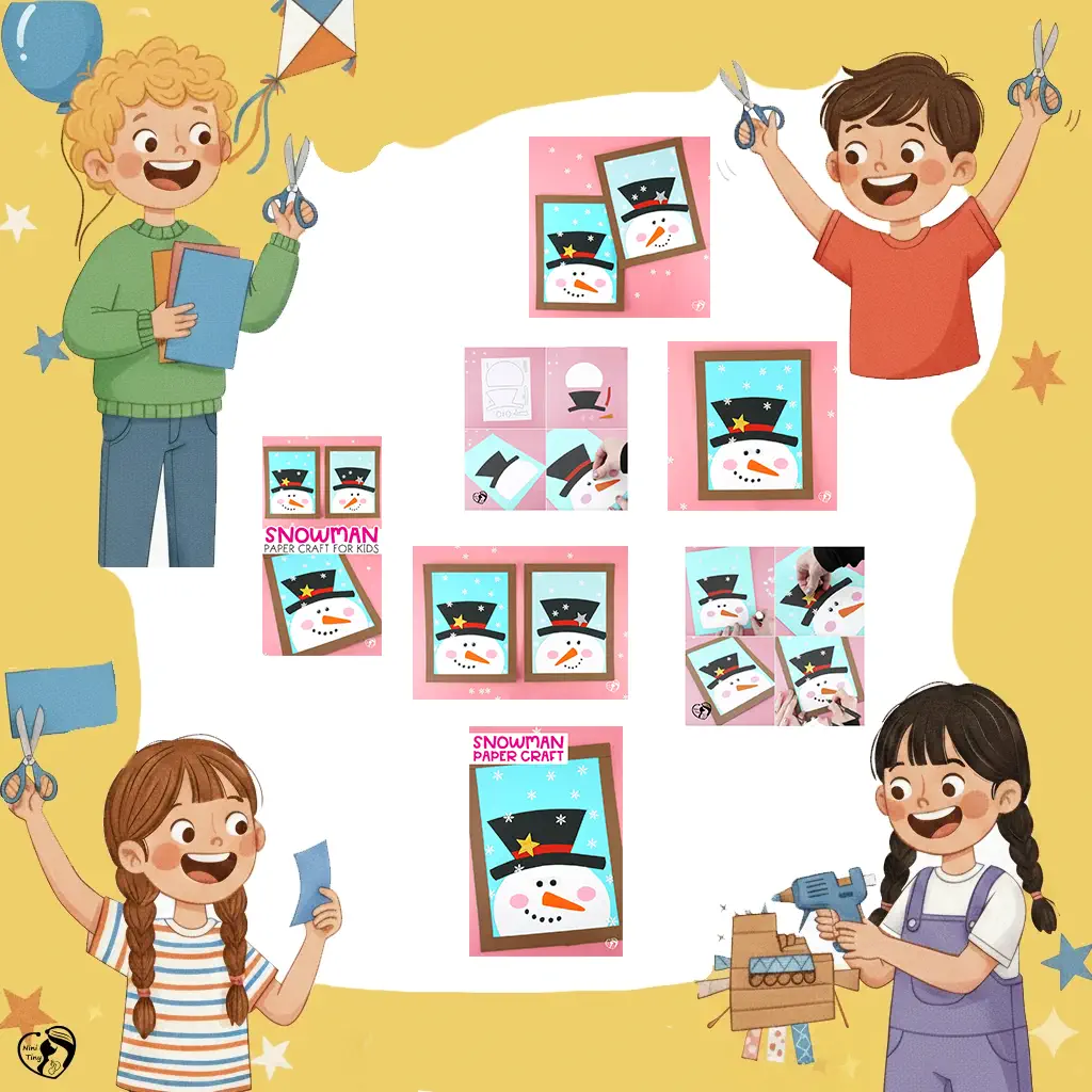 کاردستی آدم‌برفی کاغذی