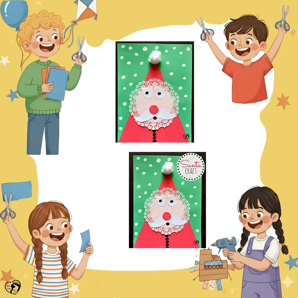 کاردستی بابانوئل بامزه مخصوص کودکان برای کریسمس 🎅✨
