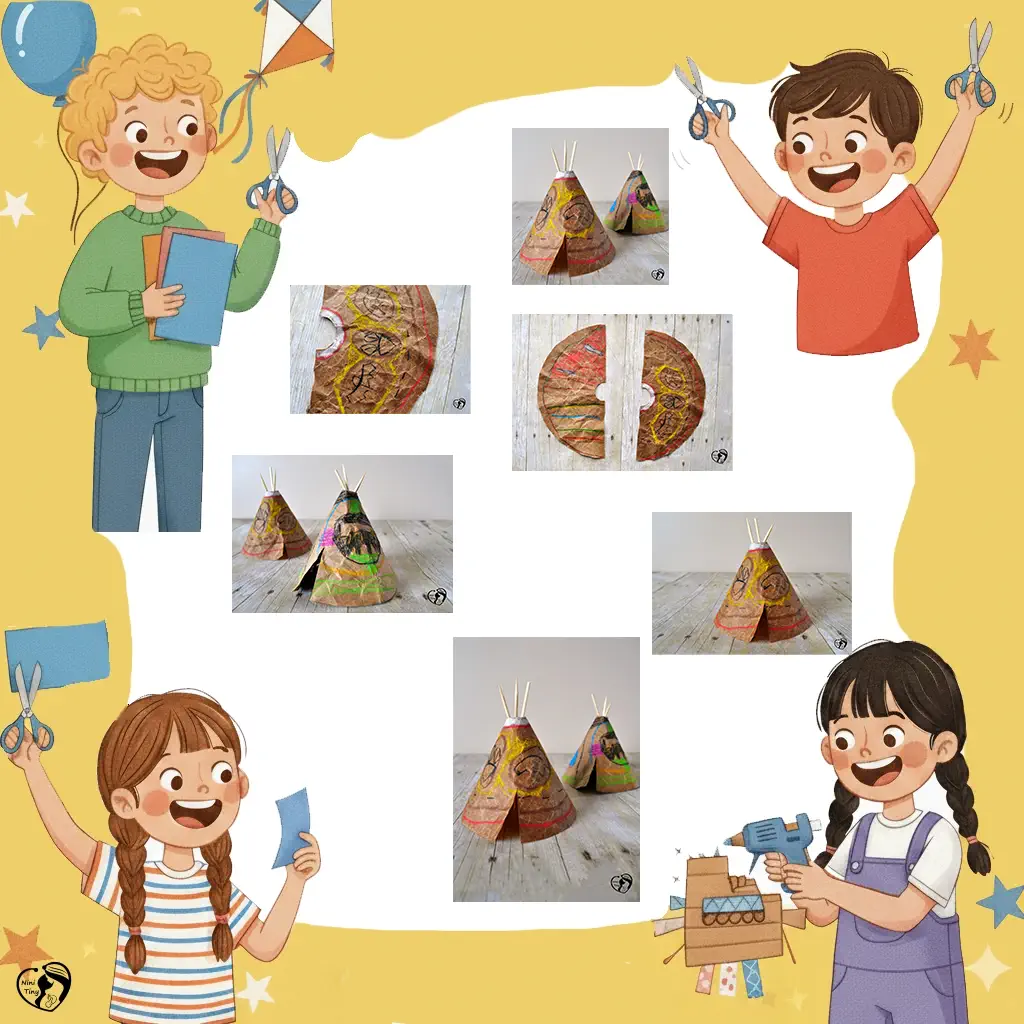 کاردستی 32 کاردستی تیپی (چادر سرخپوستی)