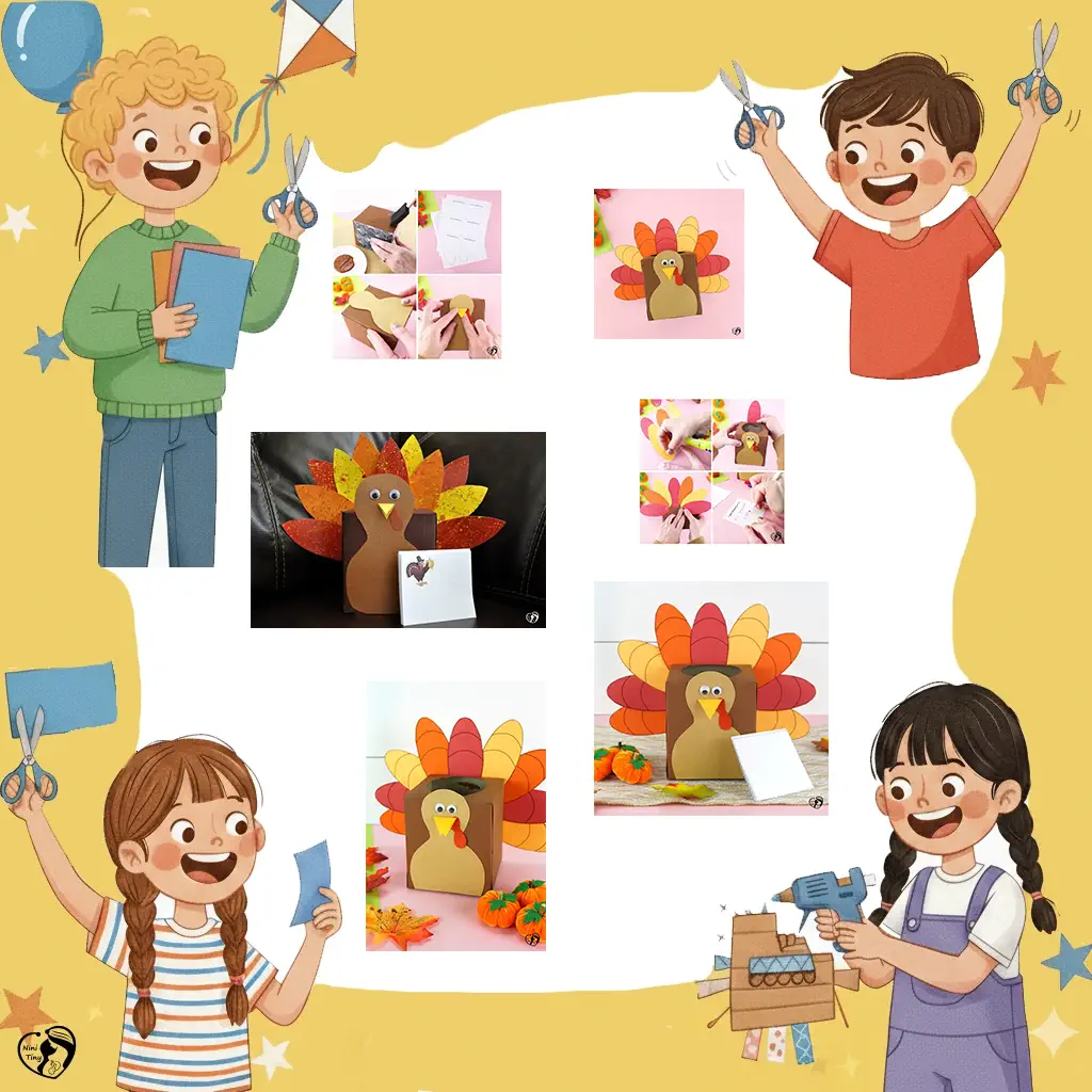 کاردستی جعبه بوقلمون شکرگزاری 1 کاردستی جعبه بوقلمون شکرگزاری