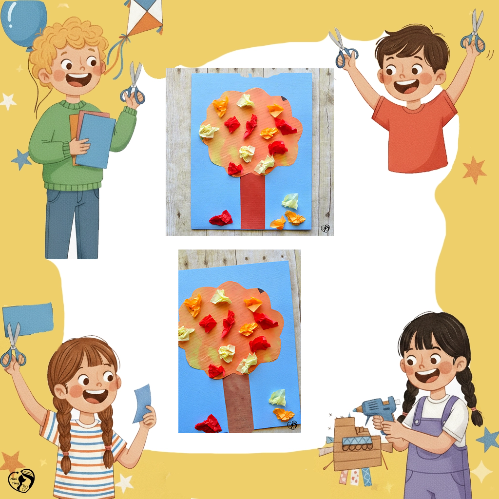 کاردستی کاردستی درخت پاییزی