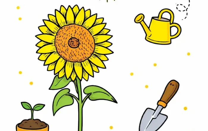 آموزش نقاشی گل آفتابگردان برای کودکان